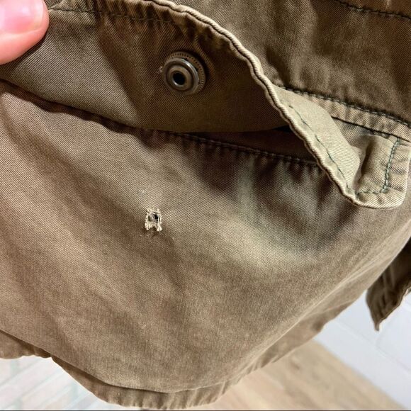 Zara Studded Olive Cargo Military Style Jacket - Picture 3 of 9